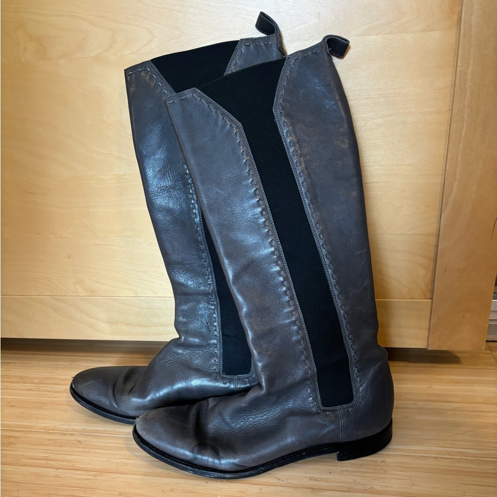 Yves Saint Laurent 40.5 gray riding boots